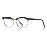 Tom Ford - Blue Block Soft Square Opticals Glasses - Occhiali da Vista Quadrati - Nero - FT5550-B - Tom Ford Eyewear