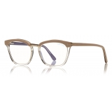 Tom Ford - Blue Block Soft Square Opticals Glasses - Square Optical Glasses - Dark Havana - FT5550-B - Tom Ford Eyewear