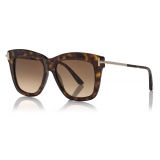 Tom Ford - Dasha Sunglasses - Occhiali da Sole Quadrati - Havana Scuro - FT0822 - Tom Ford Eyewear
