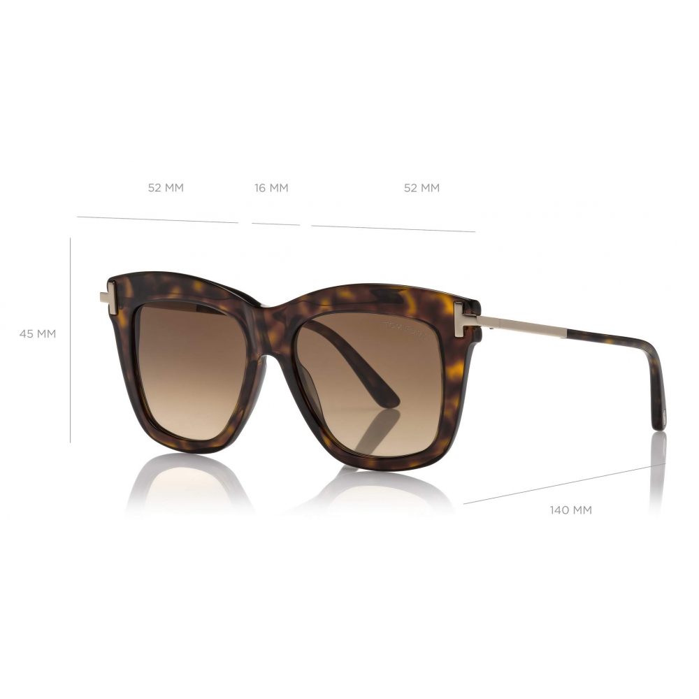Tom Ford - Dasha Sunglasses - Square Sunglasses - Dark Havana - FT0822 ...