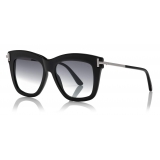 Tom Ford - Dasha Sunglasses - Occhiali da Sole Quadrati - Nero Lucido Fumo - FT0822 - Tom Ford Eyewear