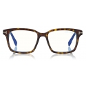 Tom Ford - Blue Block Square Opticals Glasses - Occhiali da Vista Quadrati - Havana Scuro - FT5661-B - Tom Ford Eyewear