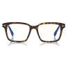 Tom Ford - Blue Block Square Opticals Glasses - Occhiali da Vista Quadrati - Havana Scuro - FT5661-B - Tom Ford Eyewear