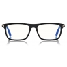 Tom Ford - Blue Block Slim Rectangular Optical Glasses - Rectangular Optical Glasses - Black - FT5681-B - Tom Ford Eyewear