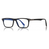 Tom Ford - Blue Block Slim Rectangular Optical Glasses - Occhiali da Vista Rettangolare - Nero - FT5681-B - Tom Ford Eyewear