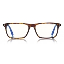 Tom Ford - Blue Block Slim Rectangular Optical Glasses - Rectangular Glasses - Dark Havana - FT5681-B - Tom Ford Eyewear