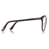 Tom Ford - Blue Block Soft Cat-Eye Opticals Glasses - Occhiali da Vista Cat-Eye - Havana Scuro - FT5618-B -Tom Ford Eyewear