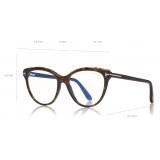 Tom Ford - Blue Block Soft Cat-Eye Opticals Glasses - Cat-Eye Optical Glasses - Dark Havana - FT5618-B - Tom Ford Eyewear