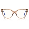 Tom Ford - Blue Block Soft Cat-Eye Opticals Glasses - Cat-Eye Optical Glasses - Opal Honey - FT5618-B - Tom Ford Eyewear