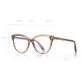 Tom Ford - Blue Block Soft Cat-Eye Opticals Glasses - Cat-Eye Optical Glasses - Opal Honey - FT5618-B - Tom Ford Eyewear