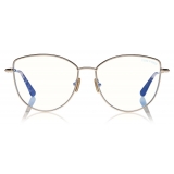 Tom Ford - Blue Block Soft Cat-Eye Opticals Glasses - Cat-Eye Optical Glasses - Charcoal - FT5667-B - Tom Ford Eyewear