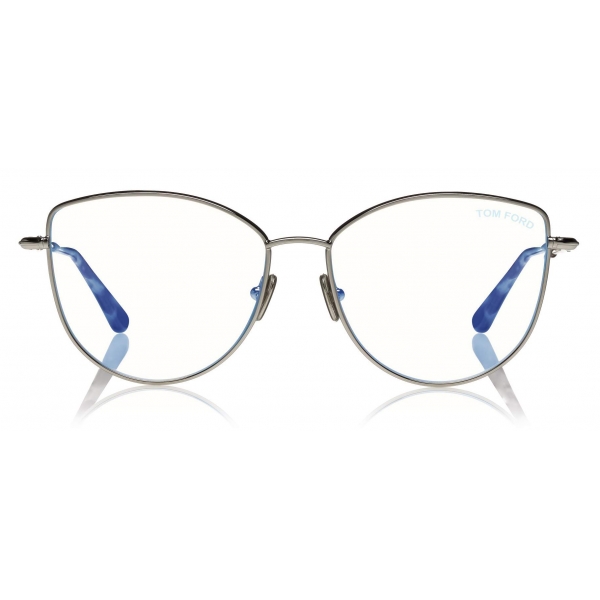 Tom Ford - Blue Block Soft Cat-Eye Opticals Glasses - Cat-Eye Optical Glasses - Palladium - FT5667-B - Tom Ford Eyewear