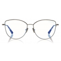 Tom Ford - Blue Block Soft Cat-Eye Opticals Glasses - Occhiali da Vista Cat-Eye - Palladio - FT5667-B - Tom Ford Eyewear
