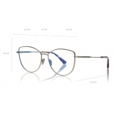 Tom Ford - Blue Block Soft Cat-Eye Opticals Glasses - Occhiali da Vista Cat-Eye - Palladio - FT5667-B - Tom Ford Eyewear