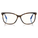 Tom Ford - Blue Block Cat-Eye Magnetic Glasses - Occhiali da Vista Cat-Eye - Turchese Lucido - FT5690-B - Tom Ford Eyewear