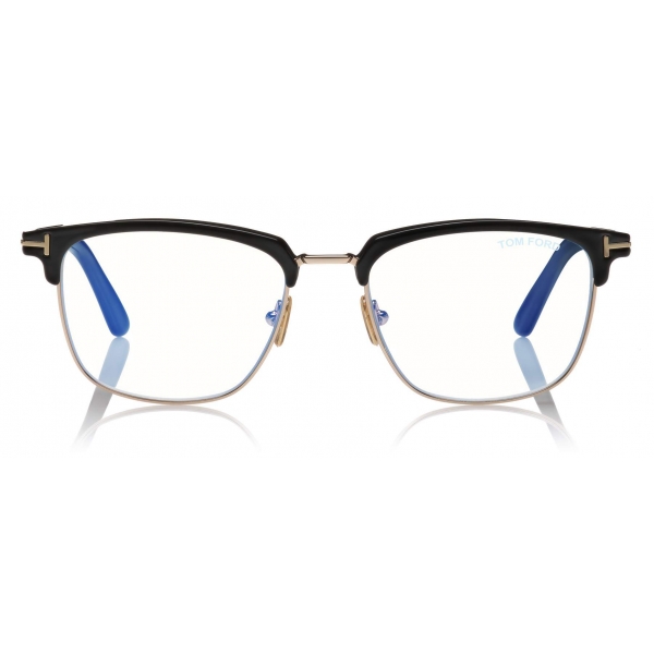 Tom Ford - Blue Block Rectangular Magnetic Bridge Glasses - Rectangular Optical Glasses - Black - FT5683-B - Tom Ford Eyewear