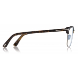 Tom Ford - Blue Block Magnetic Glasses - Occhiali da Vista Rettangolare - Havana Scuro - FT5683-B - Tom Ford Eyewear