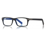 Tom Ford - Blue Block Rectangular Opticals Glasses - Rectangular Optical Glasses - Black - FT5663-B -Tom Ford Eyewear