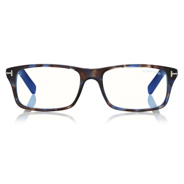 Tom Ford - Blue Block Rectangular Opticals Glasses - Rectangular Optical Glasses - Light Havana - FT5663-B -Tom Ford Eyewear