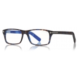 Tom Ford - Blue Block Rectangular Opticals Glasses - Rectangular Optical Glasses - Light Havana - FT5663-B -Tom Ford Eyewear