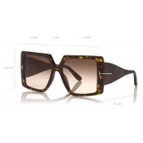 Tom Ford - Quinn Sunglasses - Occhiali da Sole Quadrati - Havana Scuro - FT0790 - Occhiali da Sole - Tom Ford Eyewear