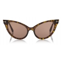 Tom Ford - Evelyn Sunglasses - Occhiali da Sole Cat-Eye - Havana Scuro - FT0820 - Occhiali da Sole - Tom Ford Eyewear