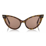 Tom Ford - Evelyn Sunglasses - Occhiali da Sole Cat-Eye - Havana Scuro - FT0820 - Occhiali da Sole - Tom Ford Eyewear