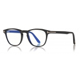 Tom Ford - Blue Block Soft Round Opticals Glasses - Occhiali da Vista Rotondi - Nero - FT5625-B - Tom Ford Eyewear