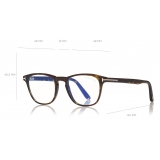 Tom Ford - Blue Block Soft Round Opticals Glasses - Round Optical Glasses - Dark Havana - FT5625-B - Tom Ford Eyewear