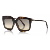 Tom Ford - Blue Block Square Magnetic Optical Glasses - Square Optical Glasses - Dark Havana - FT5689-B -Tom Ford Eyewear