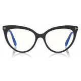 Tom Ford - Blue Block Cat-Eye Opticals Glasses - Cat-Eye Optical Glasses - Black - FT5674-B -Tom Ford Eyewear