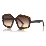 Tom Ford - Tate 02 Sunglasses - Occhiali da Sole Geometrici - Havana Scuro - FT0789 - Tom Ford Eyewear