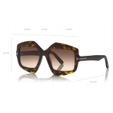 Tom Ford - Tate 02 Sunglasses - Occhiali da Sole Geometrici - Havana Scuro - FT0789 - Tom Ford Eyewear