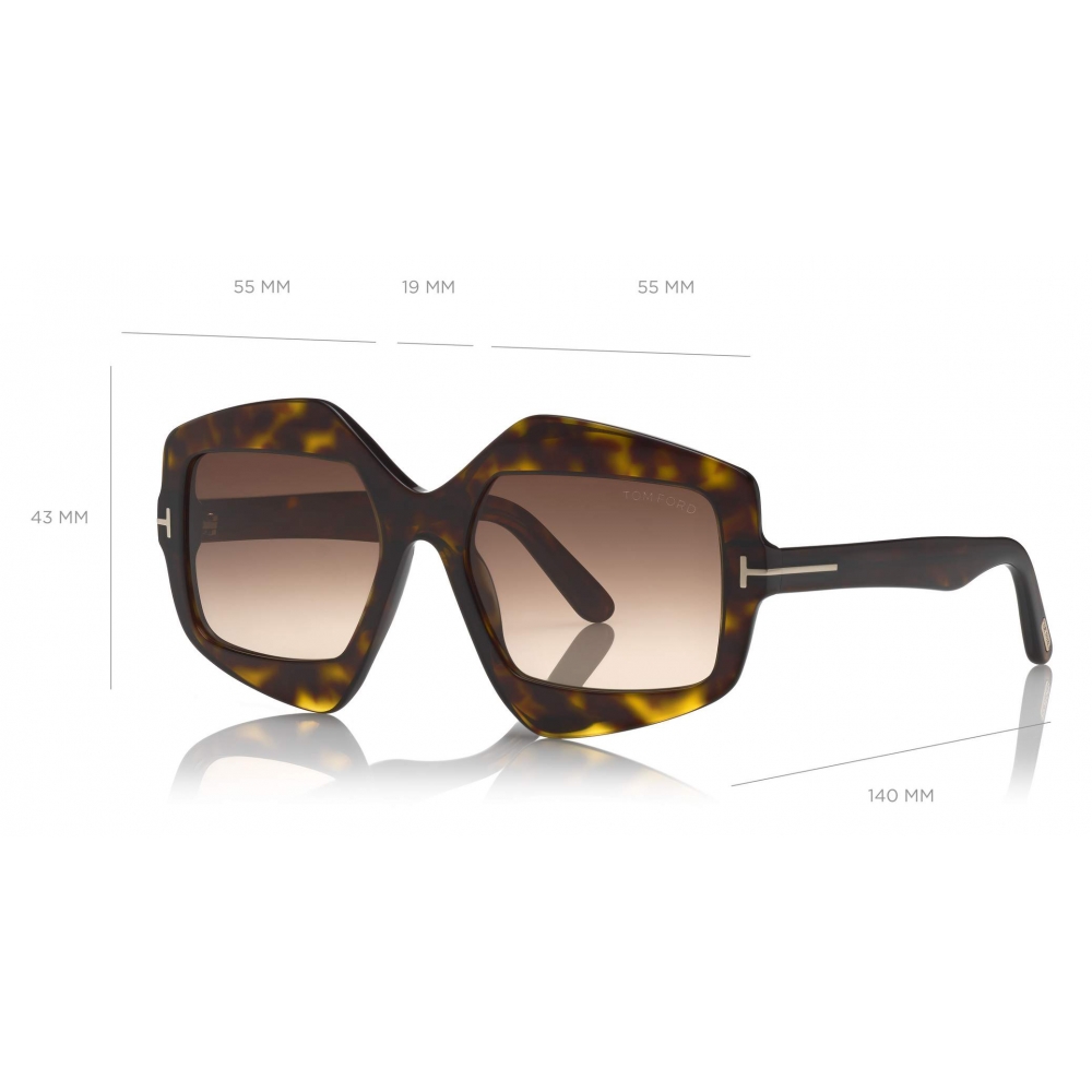 Tom Ford - Tate 02 Sunglasses - Geometric Sunglasses - Dark Havana - FT0789  - Sunglasses - Tom Ford Eyewear - Avvenice