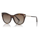 Tom Ford - Kira Polarized Sunglasses - Occhiali da Sole Cat-Eye - Havana - FT0821-P - Occhiali da Sole - Tom Ford Eyewear