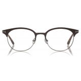 Tom Ford - Titanium Round Sunglasses - Occhiali da Vista Rotondi - Marrone - FT5382 - Tom Ford Eyewear