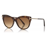 Tom Ford - Kira Sunglasses - Occhiali da Sole Cat-Eye - Havana Scuro - FT0821 - Occhiali da Sole - Tom Ford Eyewear