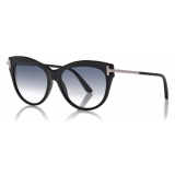 Tom Ford - Kira Sunglasses - Cat-Eye Sunglasses - Shiny Black Smoke - FT0821 - Sunglasses - Tom Ford Eyewear