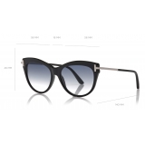 Tom Ford - Kira Sunglasses - Cat-Eye Sunglasses - Shiny Black Smoke - FT0821 - Sunglasses - Tom Ford Eyewear