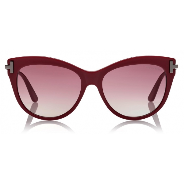 Tom Ford - Kira Sunglasses - Cat-Eye Sunglasses - Shiny Burgundy - FT0821 - Sunglasses - Tom Ford Eyewear