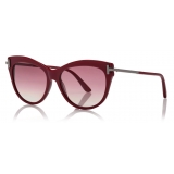 Tom Ford - Kira Sunglasses - Occhiali da Sole Cat-Eye - Bordeaux Lucido - FT0821 - Occhiali da Sole - Tom Ford Eyewear
