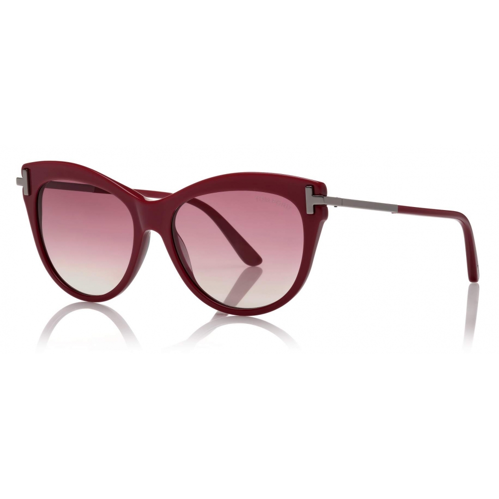 Tom Ford - Kira Sunglasses - Cat-Eye Sunglasses - Shiny Burgundy - FT0821 -  Sunglasses - Tom Ford Eyewear - Avvenice