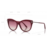 Tom Ford - Kira Sunglasses - Occhiali da Sole Cat-Eye - Bordeaux Lucido - FT0821 - Occhiali da Sole - Tom Ford Eyewear
