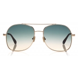 Tom Ford - Delilah Sunglasses - Occhiali da Sole Rotondi - Oro Rosa Marrone - FT0758 - Tom Ford Eyewear