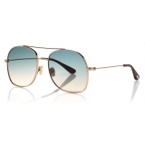 Tom Ford - Delilah Sunglasses - Occhiali da Sole Rotondi - Oro Rosa Marrone - FT0758 - Tom Ford Eyewear