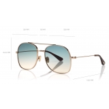 Tom Ford - Delilah Sunglasses - Occhiali da Sole Rotondi - Oro Rosa Marrone - FT0758 - Tom Ford Eyewear