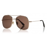 Tom Ford - Delilah Sunglasses - Occhiali da Sole Rotondi - Oro Rosa - FT0758 - Occhiali da Sole - Tom Ford Eyewear