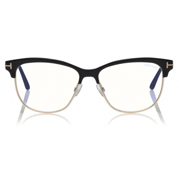 Tom Ford - Blue Block Browline Opticals Glasses - Occhiali da Vista Quadrati - Nero - FT5546-B -Tom Ford Eyewear