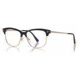Tom Ford - Blue Block Browline Opticals Glasses - Square Optical Glasses - Black - FT5546-B - Tom Ford Eyewear