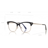 Tom Ford - Blue Block Browline Opticals Glasses - Square Optical Glasses - Black - FT5546-B - Tom Ford Eyewear